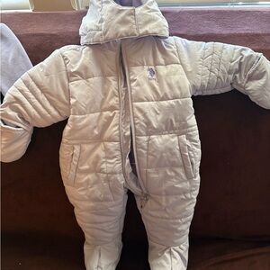 U.S. Polo Assn. Kids One Piece Footie - Light Gray